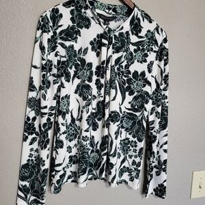 Floral Black and White Women's Top